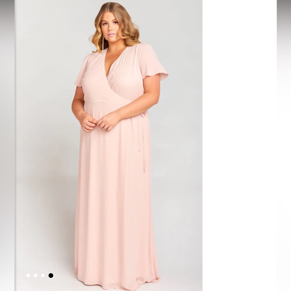 EUC Show Me Your Mumu Noelle Flutter Sleeve Wrap Dress in Dusty Blush